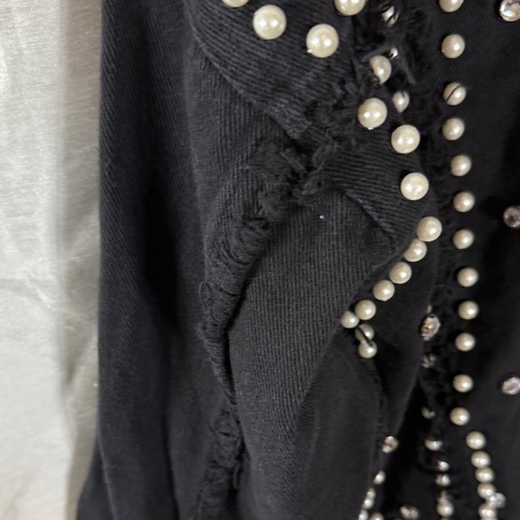 SALT PEARL STUDDED BLACK DENIM JACKET M - Picture 13 of 13